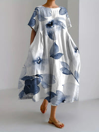 Black Gold Indigo Floral