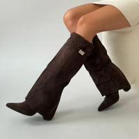 Brown suede