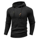 Men's textured hooded sweatshirt with drawstring hood and ribbed trims