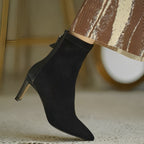 Women's pointed toe ankle boots with tall heels