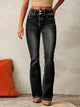 Women's high-rise flare jeans with button fly