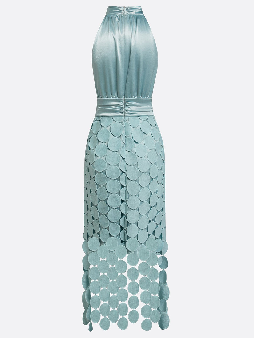 Women's Satin Halter Neck Midi Dress