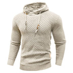 Men's textured hooded sweatshirt with drawstring hood and ribbed trims