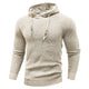Men's textured hooded sweatshirt with drawstring hood and ribbed trims