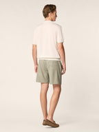 Men's cream short sleeve crew-neck jumper
