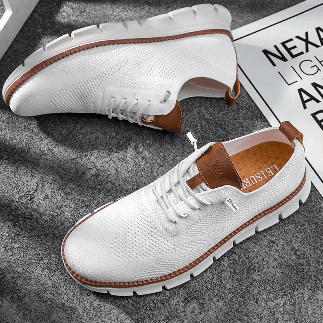 Men's knitted lace-up trainers with textured soles