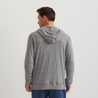 Men's long-sleeve slub hoodie with drawstring hood