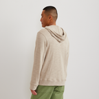 Men's long-sleeve slub hoodie with drawstring hood