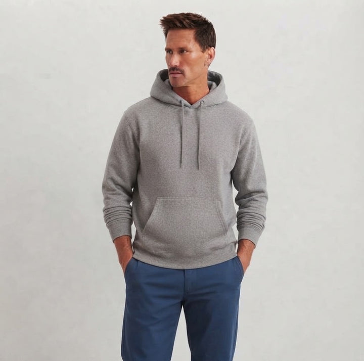 Men's Slub Hoodie, Drawstring Hood, Long Sleeves