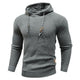 Men's textured hooded sweatshirt with drawstring hood and ribbed trims
