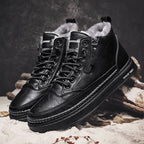 Men's lace-up ankle boots with padded lined collar