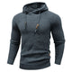 Men's textured hooded sweatshirt with drawstring hood and ribbed trims