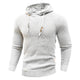 Men's textured hooded sweatshirt with drawstring hood and ribbed trims
