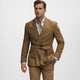 Men's double-breasted shawl lapel suit with belted waist and matching trousers