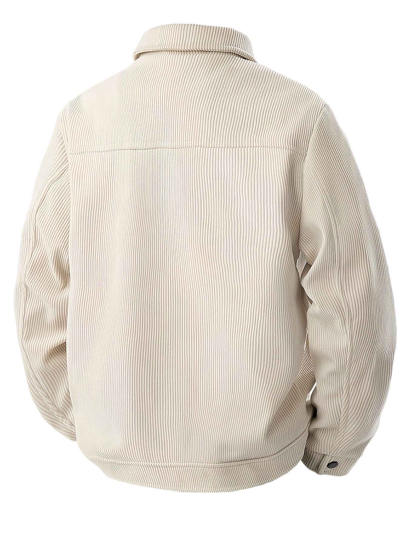 Men's ribbed corduroy jacket with collar, button front and four pockets