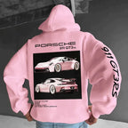 Unisex Porsche 911 graphic print hooded sweatshirt