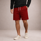 Men's vertical striped shorts with drawstring waist