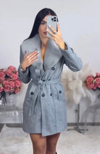 Women's hooded belted long coat