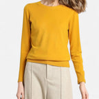 Women's classic crew neck sweater with long sleeves