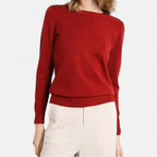 Women's classic crew neck sweater with long sleeves