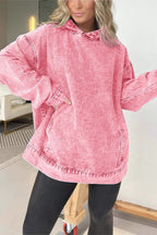 Oversized washed denim effect hoodie