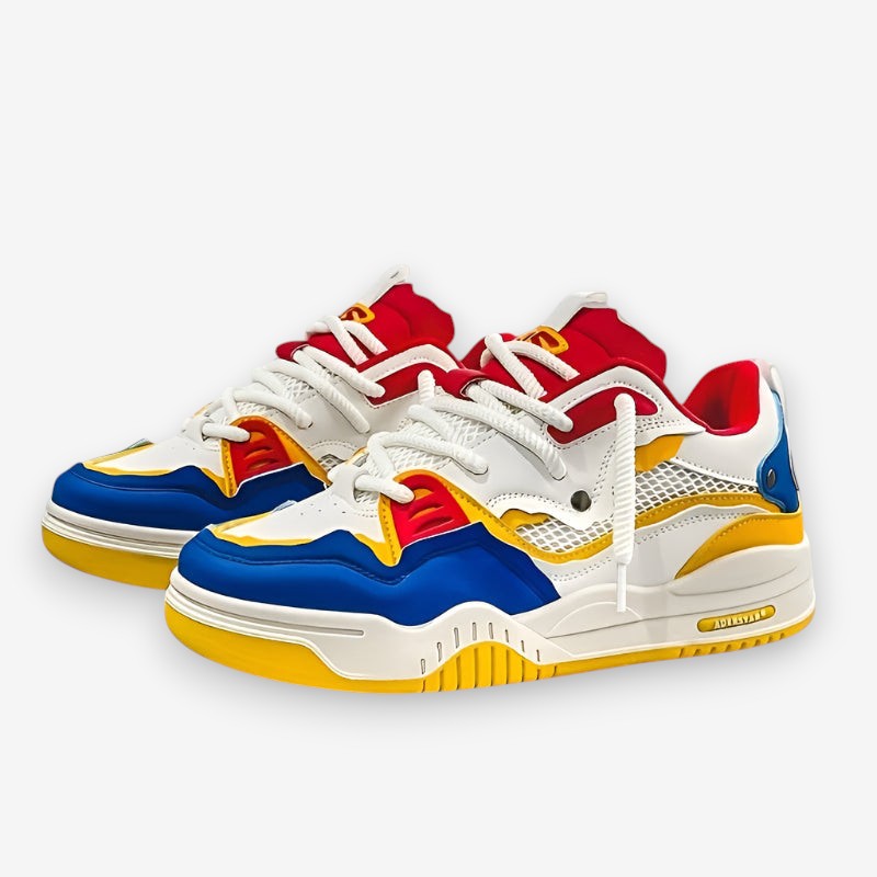 Men's geometric panelled lace-up trainers