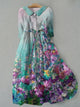 Women's floral dress with lace-up waist detail
