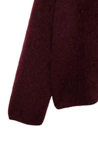 Women's relaxed crew neck sweater with long sleeves and ribbed trims