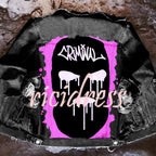Unisex denim jacket with large Halloween graphic back print