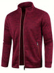 Men's textured zip-up cardigan with stand collar and zipped pockets