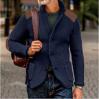 Men's chunky knit button front cardigan blazer