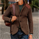 Men's chunky knit button front cardigan blazer