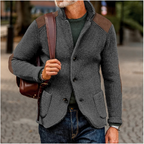 Men's chunky knit button front cardigan blazer