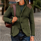 Men's chunky knit button front cardigan blazer