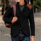 Men's chunky knit button front cardigan blazer