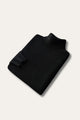 Men's plain turtleneck sweater with ribbed collar and long sleeves