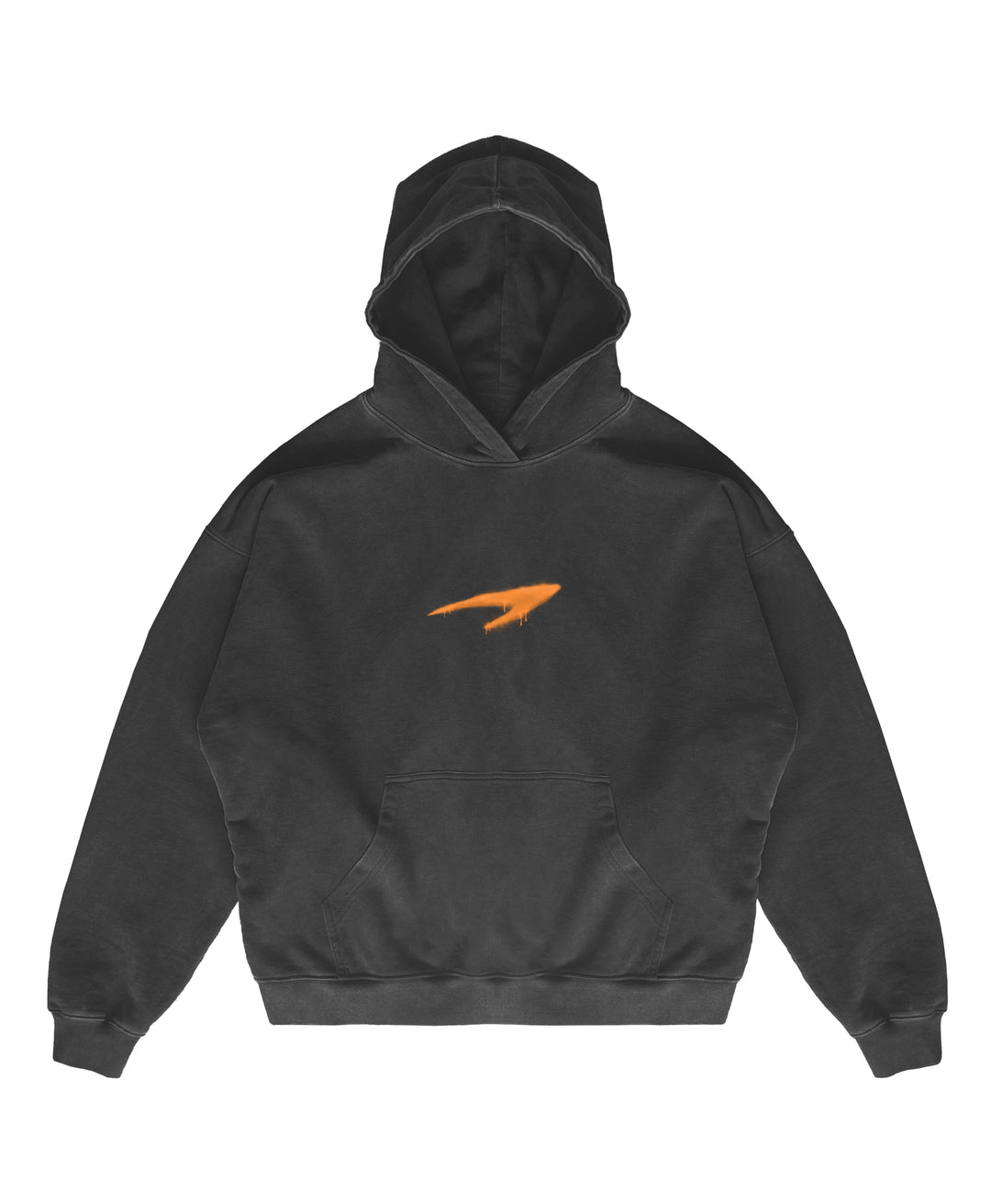 Unisex dark gray graffiti print hoodie with front pouch pocket