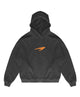 Unisex dark gray graffiti print hoodie with front pouch pocket