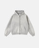 Men's washed zip-up hoodie with hood and kangaroo pockets