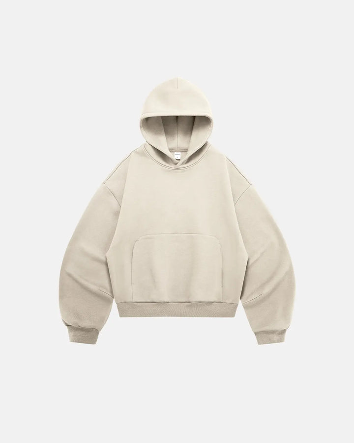 Unisex boxy hoodie with hood, long sleeves and kangaroo pocket