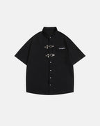 Men's short sleeve waffle shirt with metal clasps