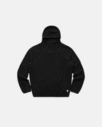 Men's textured hooded pullover with high neck and long sleeves