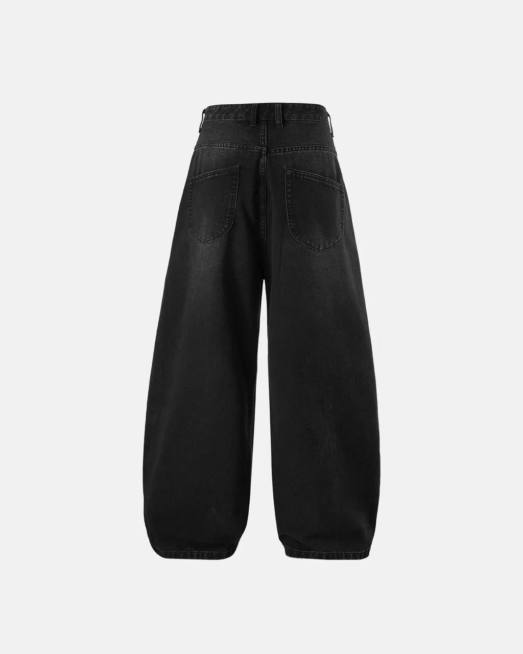 Super baggy acid washed jeans with pleated front and wide legs