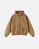 Men's washed zip-up hoodie with hood and kangaroo pockets