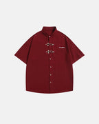 Men's short sleeve waffle shirt with metal clasps