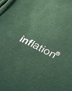 Green zip-up hoodie with hood, kangaroo pocket and ribbed trims
