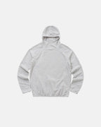 Men's textured hooded pullover with high neck and long sleeves