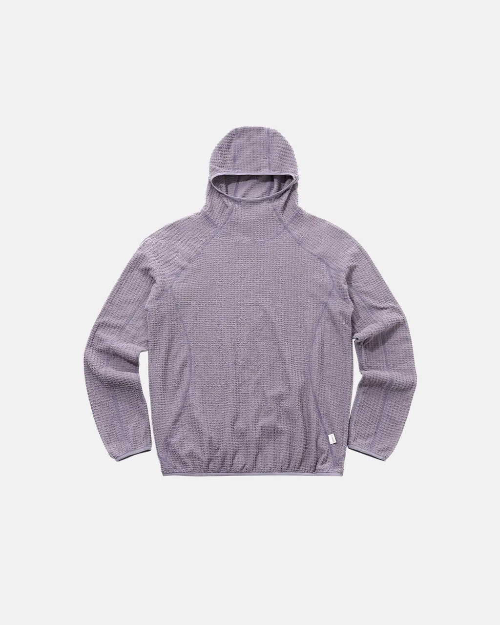 Men's textured hooded pullover with high neck and long sleeves