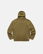 Men's textured hooded pullover with high neck and long sleeves