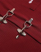 Men's short sleeve waffle shirt with metal clasps